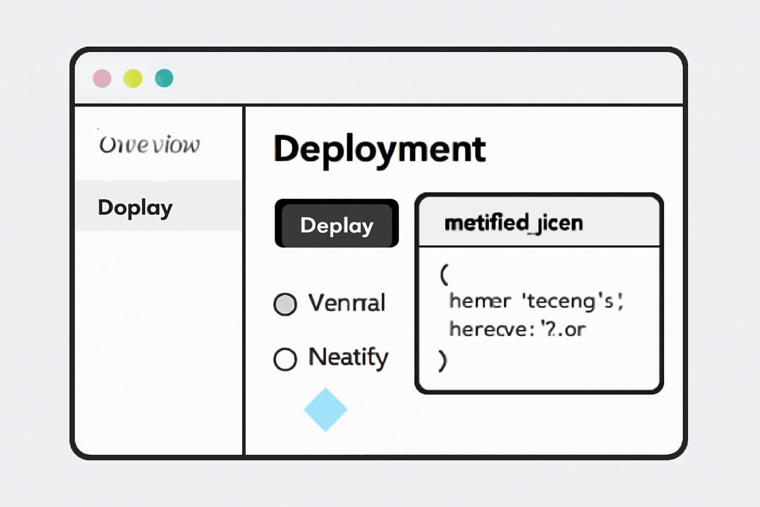 Web dashboard showing deployment to Vercel or Netlify, manifest file open on screen
