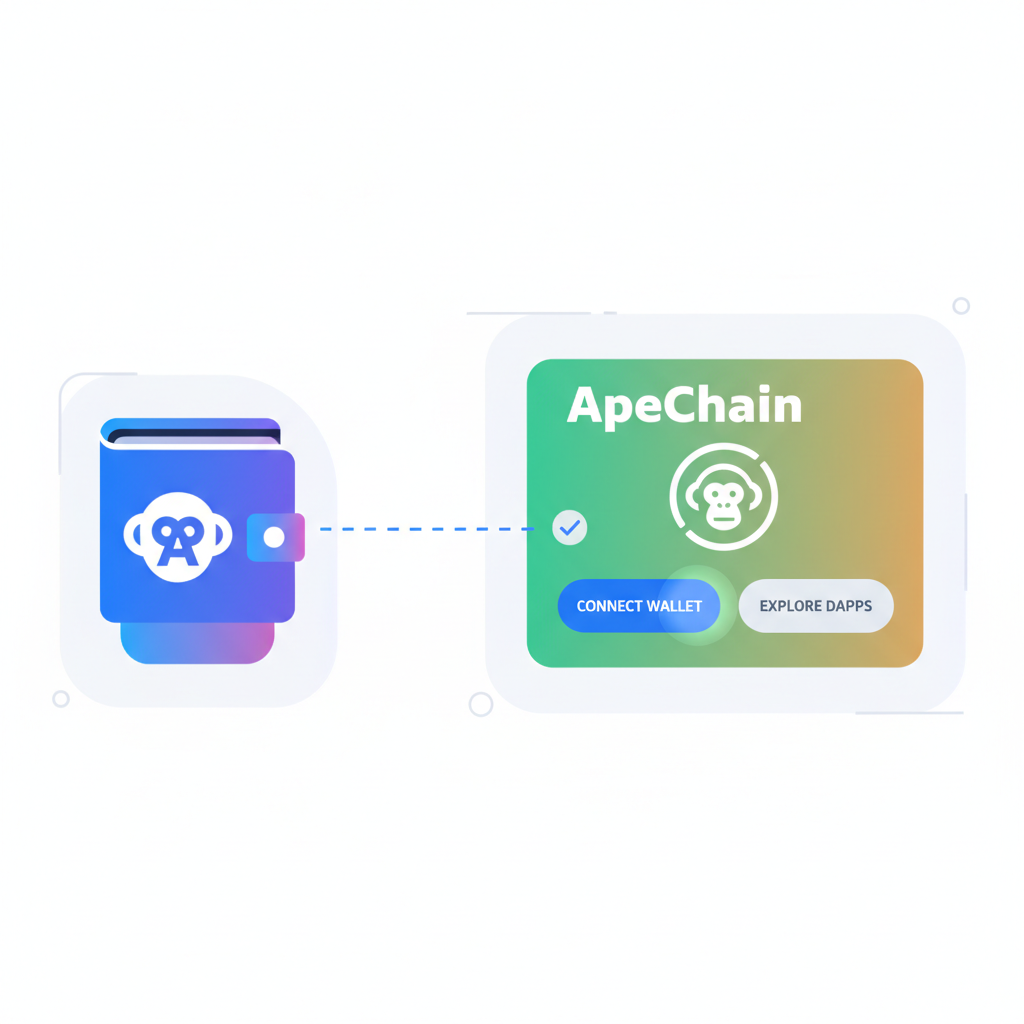 crypto wallet connecting to ApeChain network interface