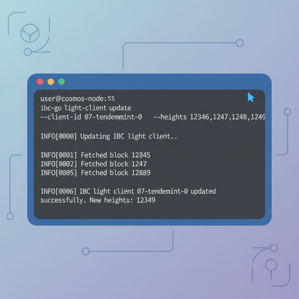 CLI terminal updating IBC light client with recent block heights