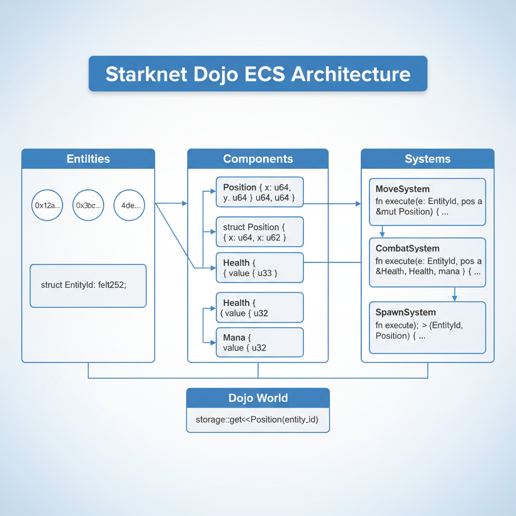 diagram ecs architecture starknet dojo cairo code snippets