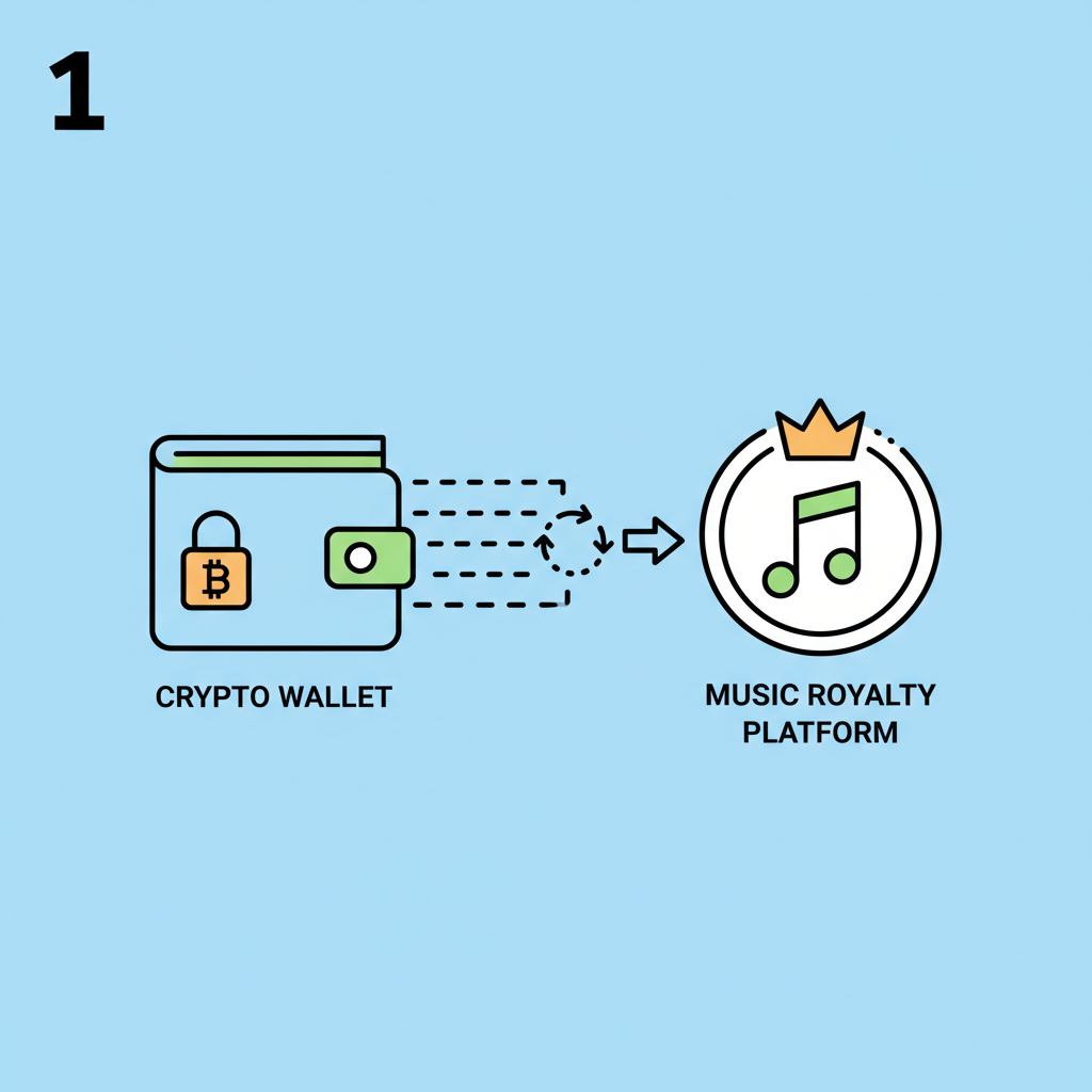 crypto wallet connecting to music royalty platform