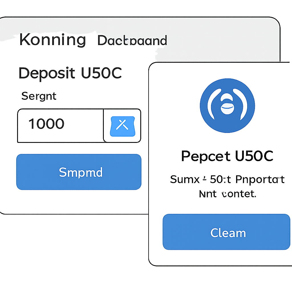 A dashboard showing a user depositing USDC into Kamino, with a confirmation pop-up and USDC logo prominent.