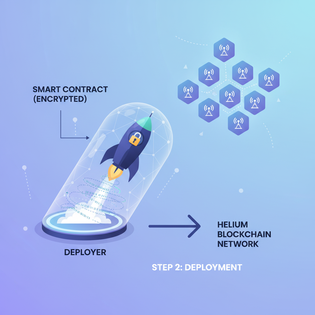 smart contract deploying as encrypted rocket to helium blockchain