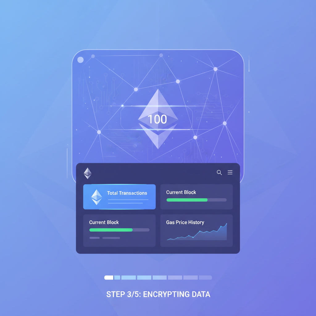 interactive counter ticking under encryption veil on ethereum dashboard