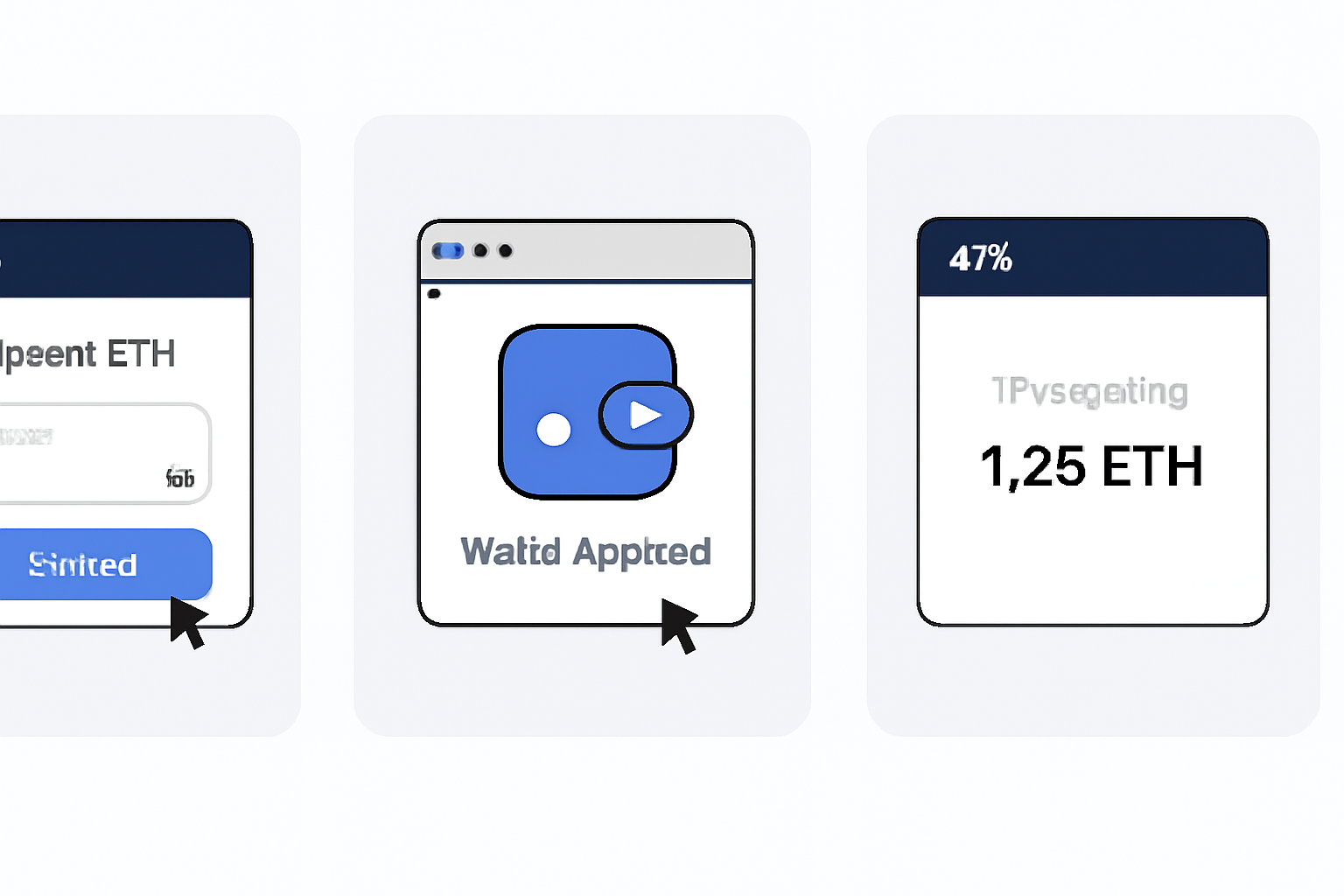 A user depositing ETH into dYdX, showing the deposit screen, wallet approval, and ETH balance updating, clean digital art.
