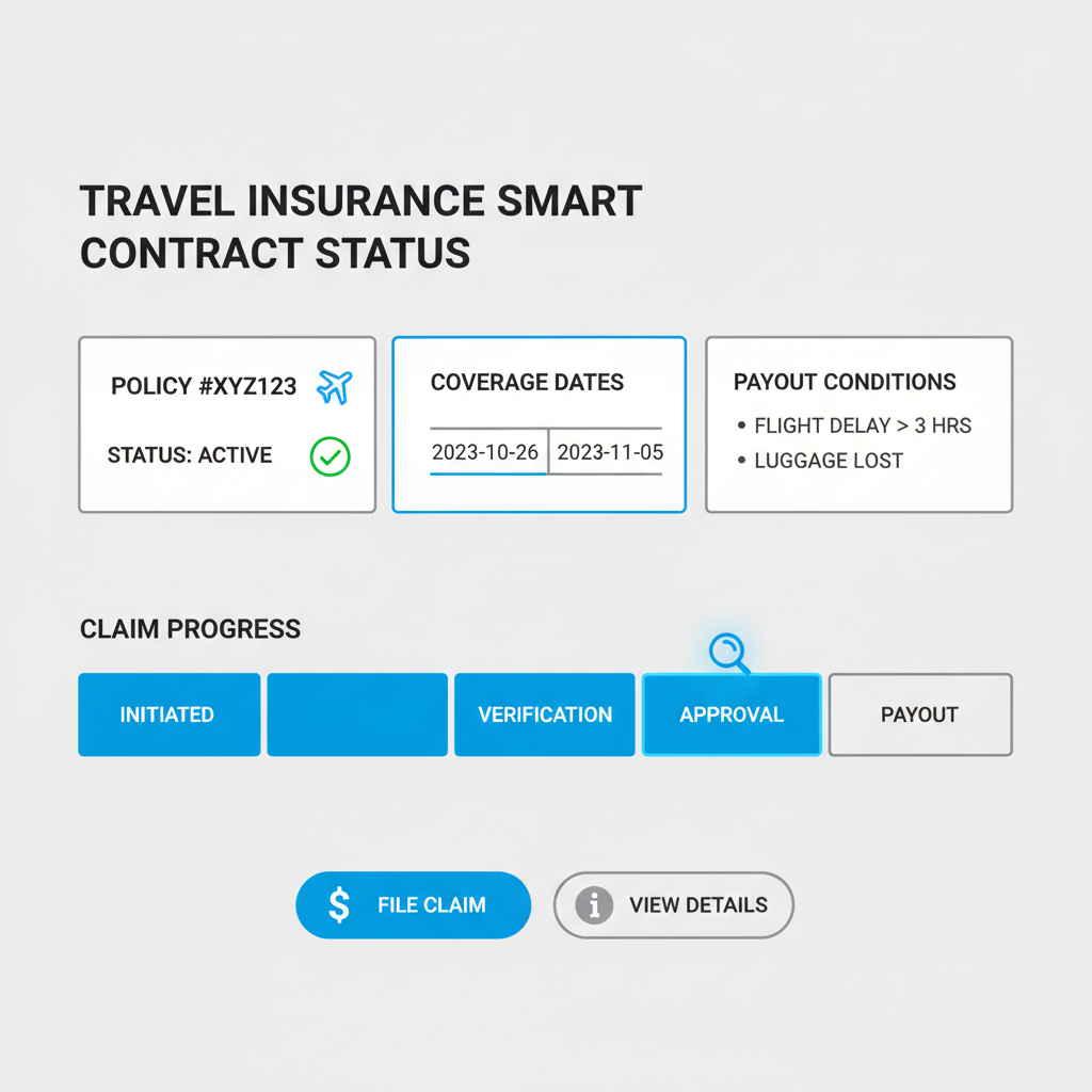 dashboard monitoring travel insurance smart contract status