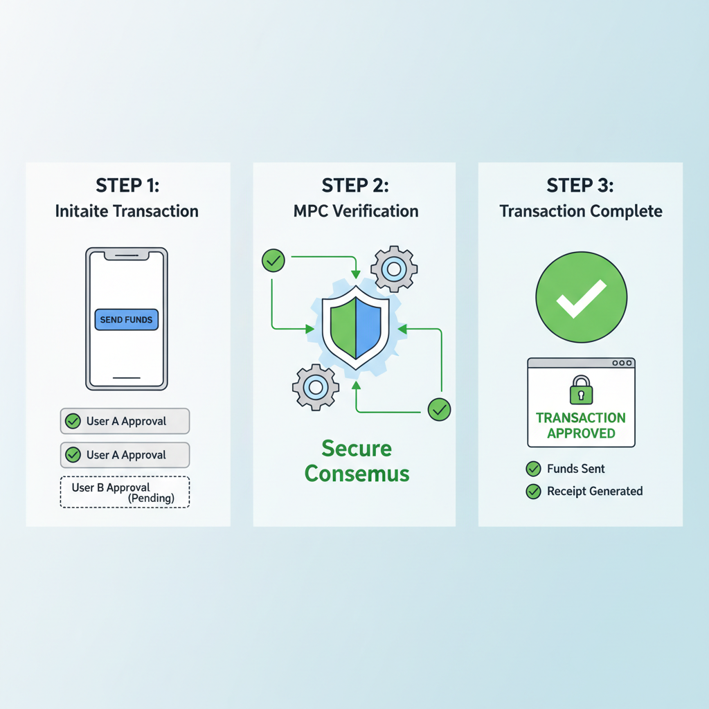 Testing MPC AA wallet transactions, green checkmarks, secure verification screen