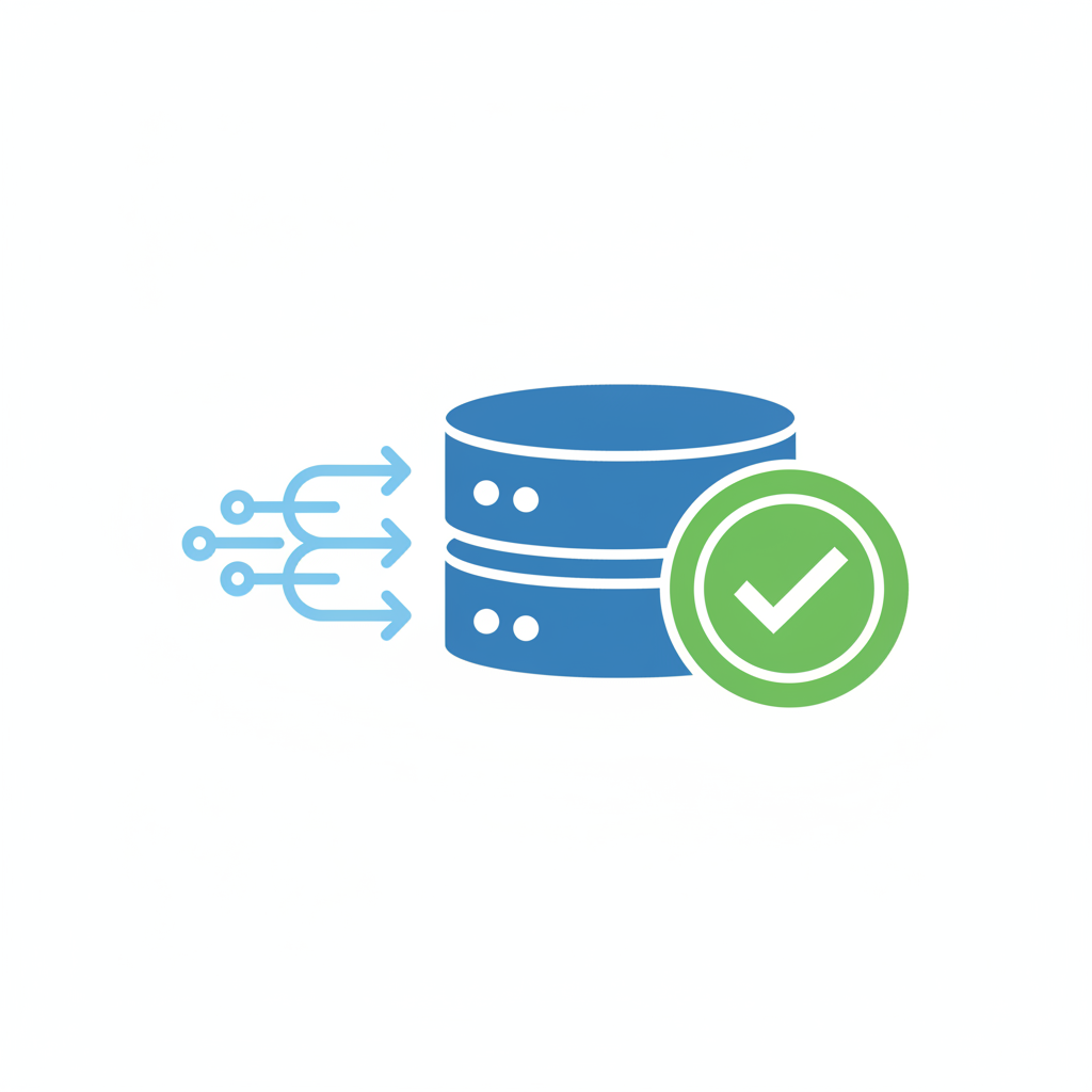 server icon checking signature checkmark success, network flow --ar 16:9