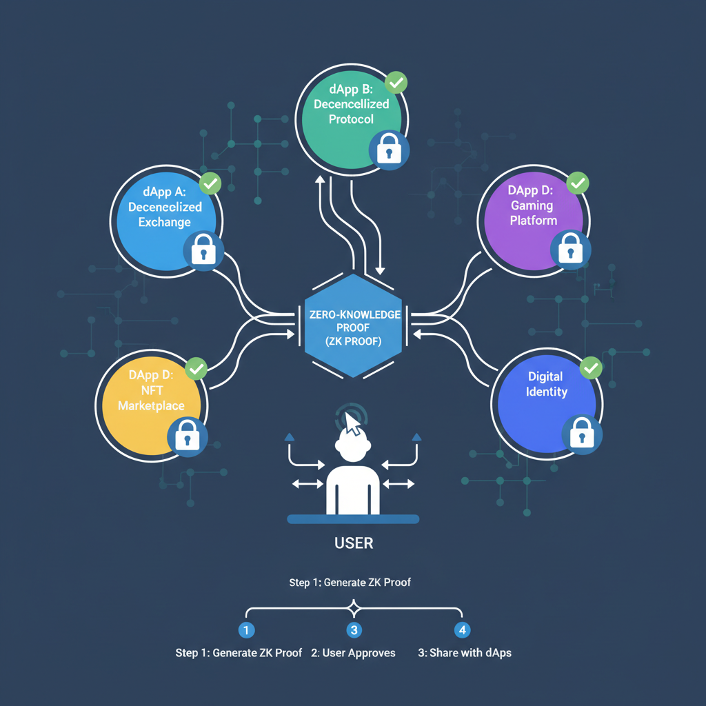 multiple dApps accepting same ZK proof, user controlling flow, expansive Web3 ecosystem map