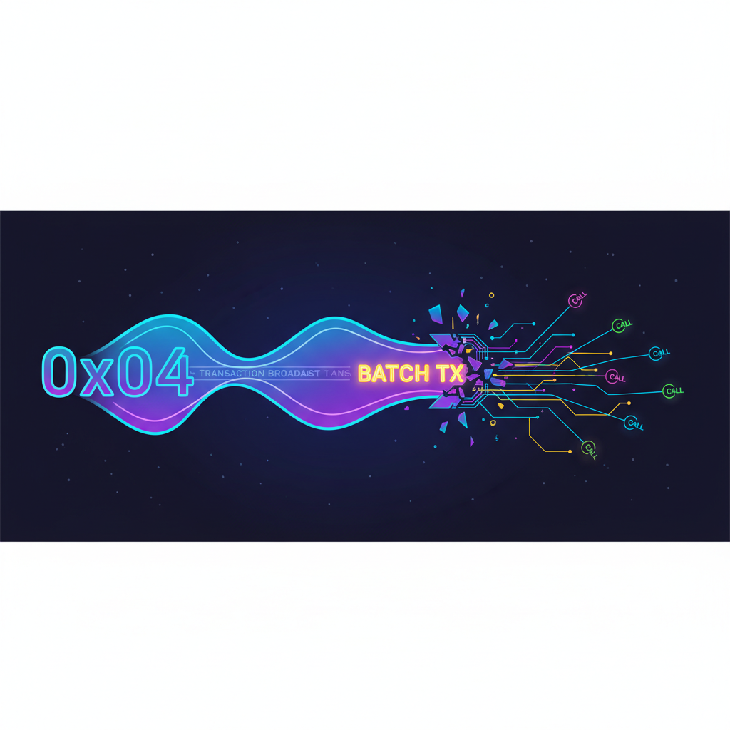 Ethereum transaction type 0x04 broadcasting as cosmic wave, batch tx exploding into multiple calls, neon network