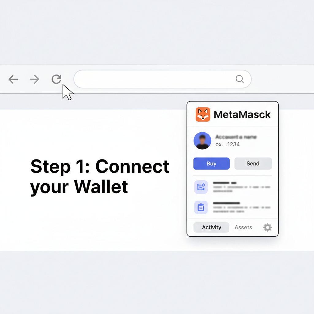 clean screenshot of MetaMask fox icon in browser toolbar clicked open