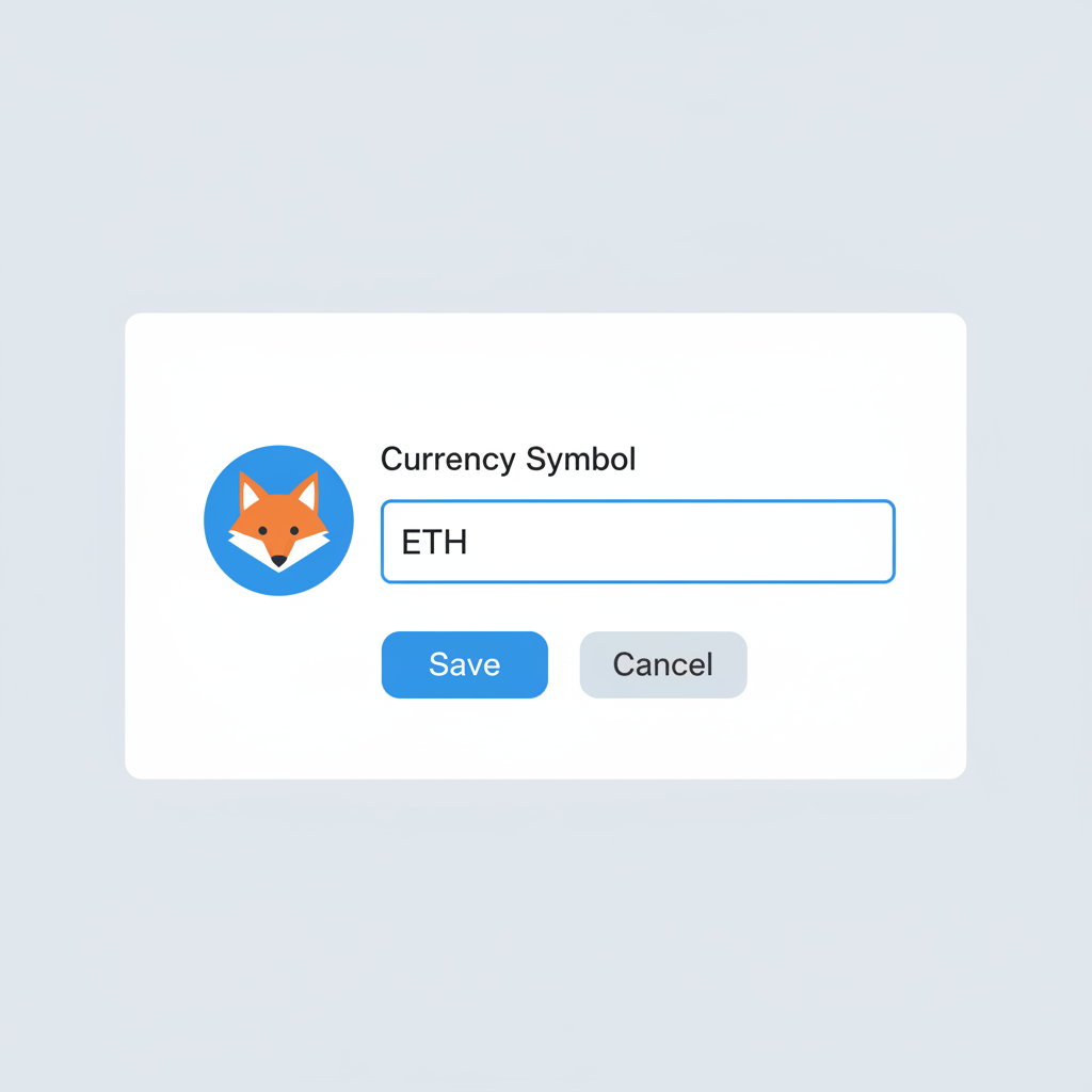MetaMask currency symbol field with ETH entered