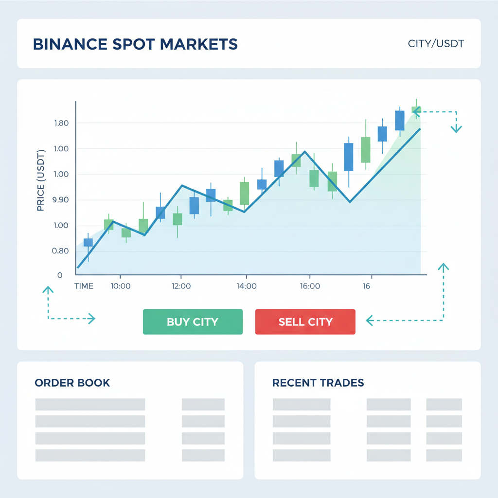 Binance spot markets CITY USDT pair chart