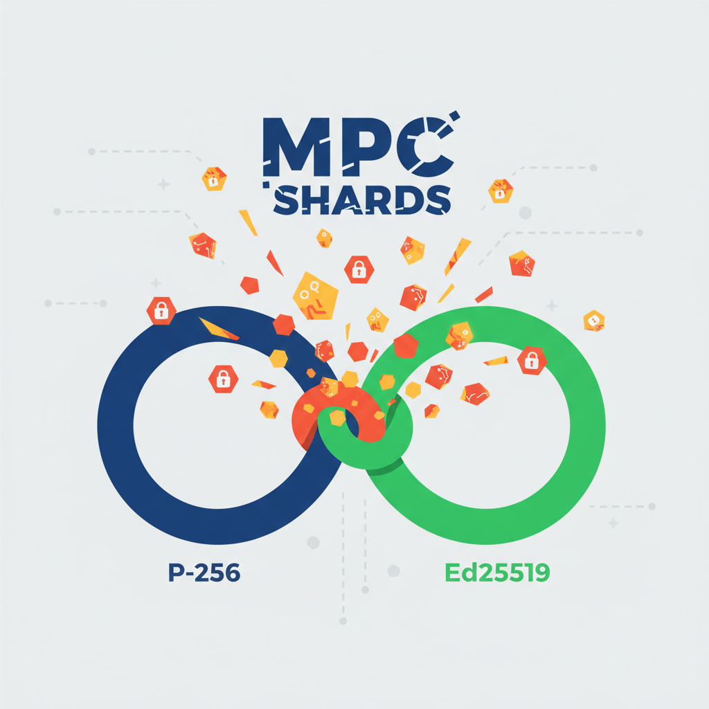 abstract cryptographic curves merging P-256 and Ed25519 with MPC shards exploding