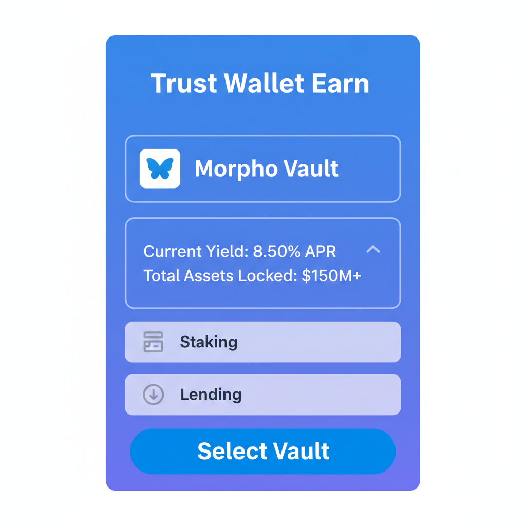 Morpho vault option in Trust Wallet Earn with yield stats