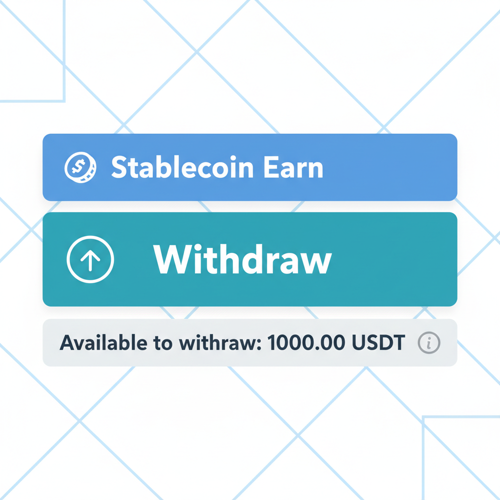 Trust Wallet withdraw button for stablecoin earn