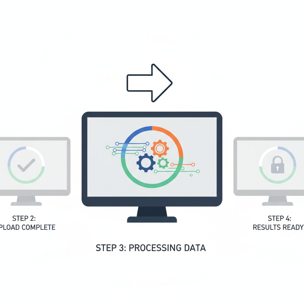 swap execution screen with processing animation