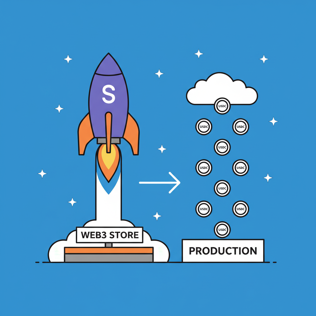 deploying Solana Web3 store to production, rocket launch with USDC raining