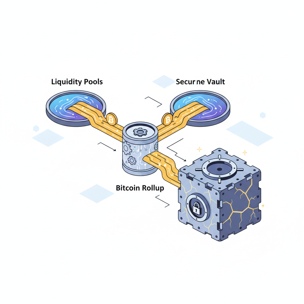 liquidity pools flowing Bitcoin rollup secure vault golden streams