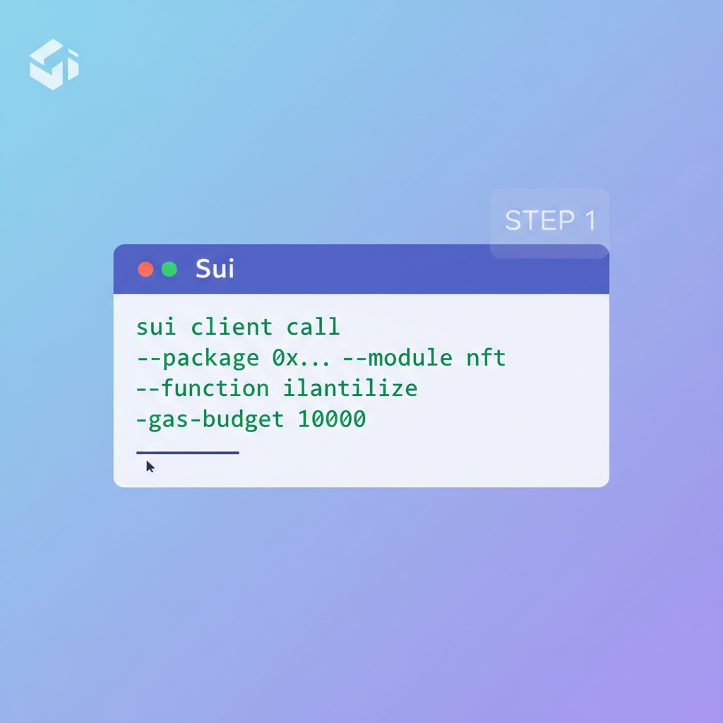 Sui CLI call command in terminal initializing NFT collection, success message with object ID