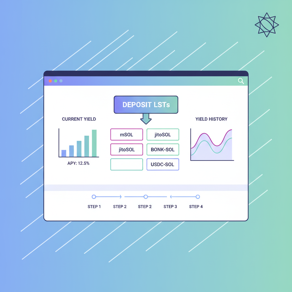 Solayer platform interface depositing LSTs on Solana, dynamic speed lines and yield charts