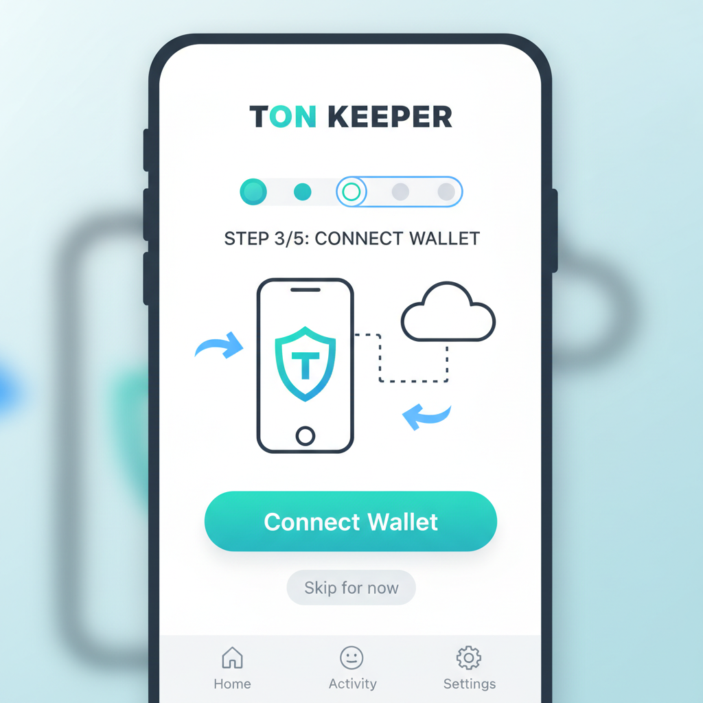 modern mobile wallet app interface for TON blockchain, clean UI, Tonkeeper style, phone screen