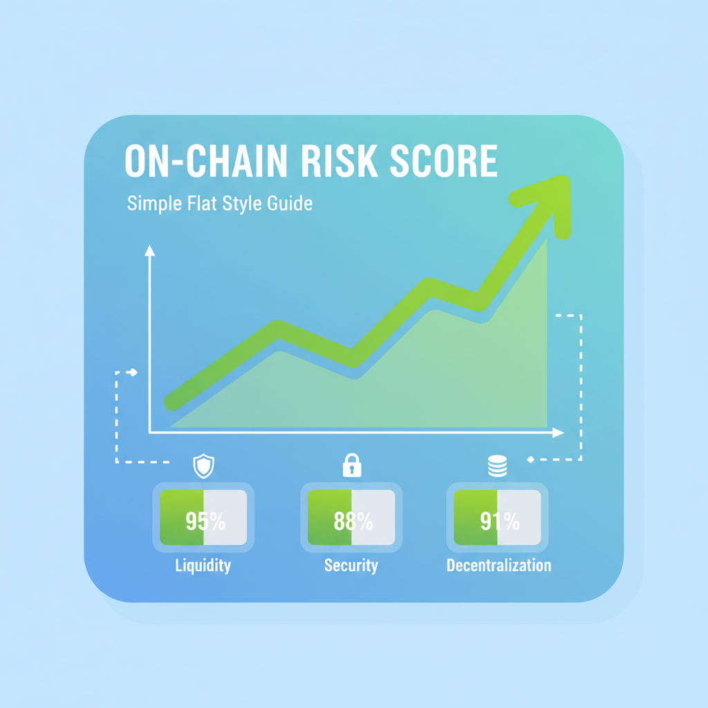 on-chain risk score chart rising green metrics dashboard