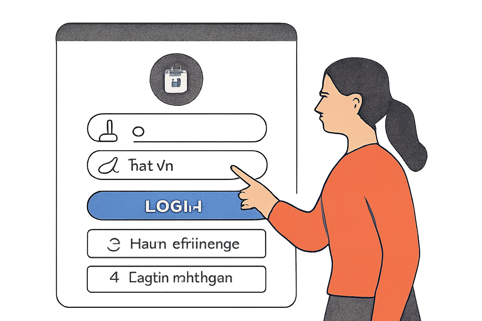 A user entering credentials on a secure login screen with Google and Apple logos
