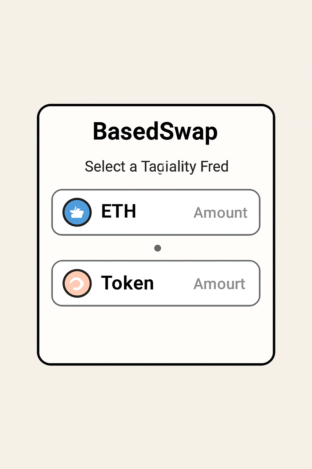 BasedSwap interface showing the liquidity pool selection, with ETH and another token, and fields for entering amounts.