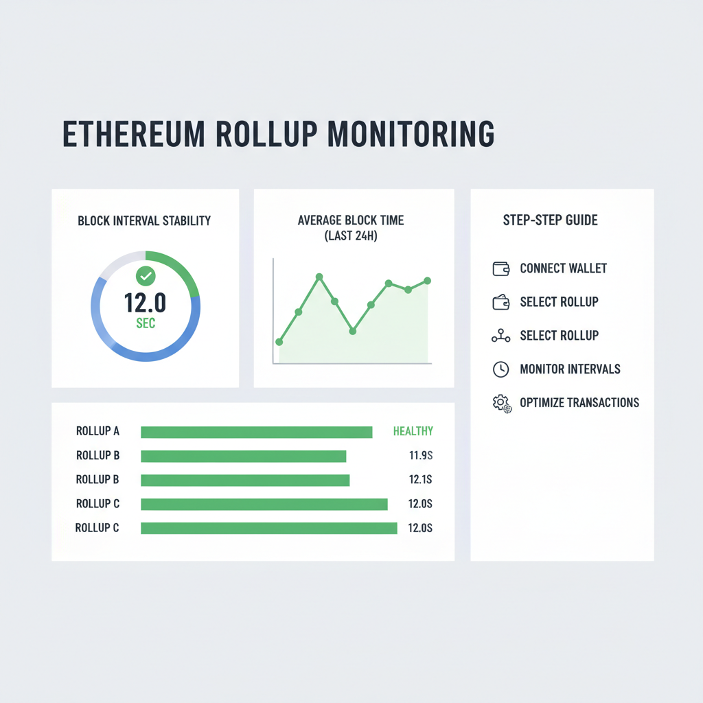 professional dashboard monitoring blockchain block intervals Ethereum rollups