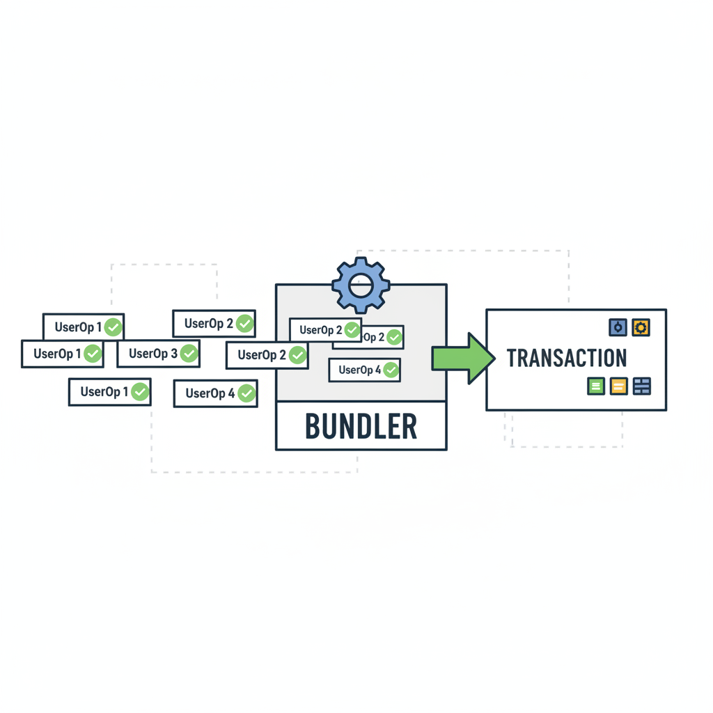bundler packaging multiple validated UserOperations into one transaction