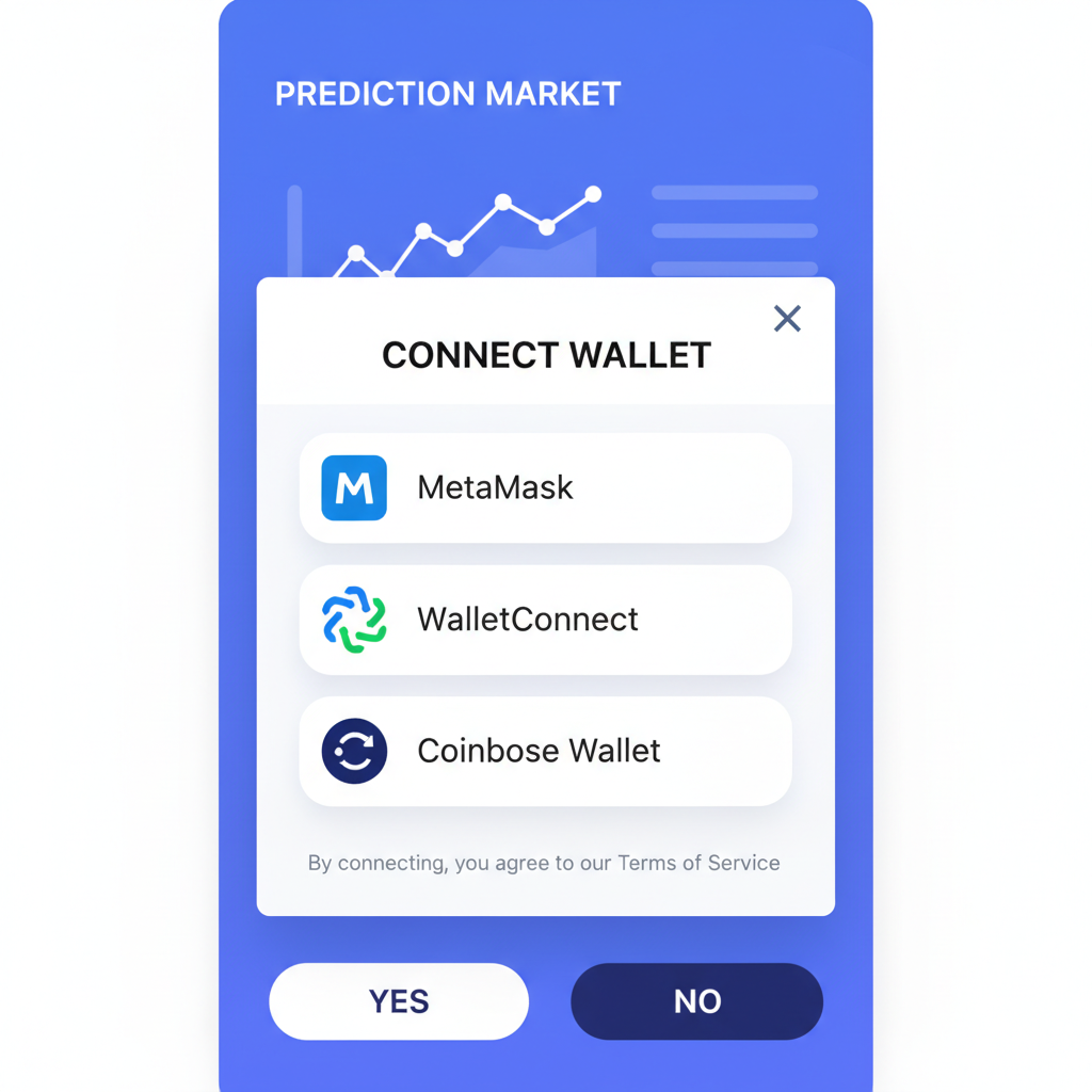 wallet connection popup on prediction app interface