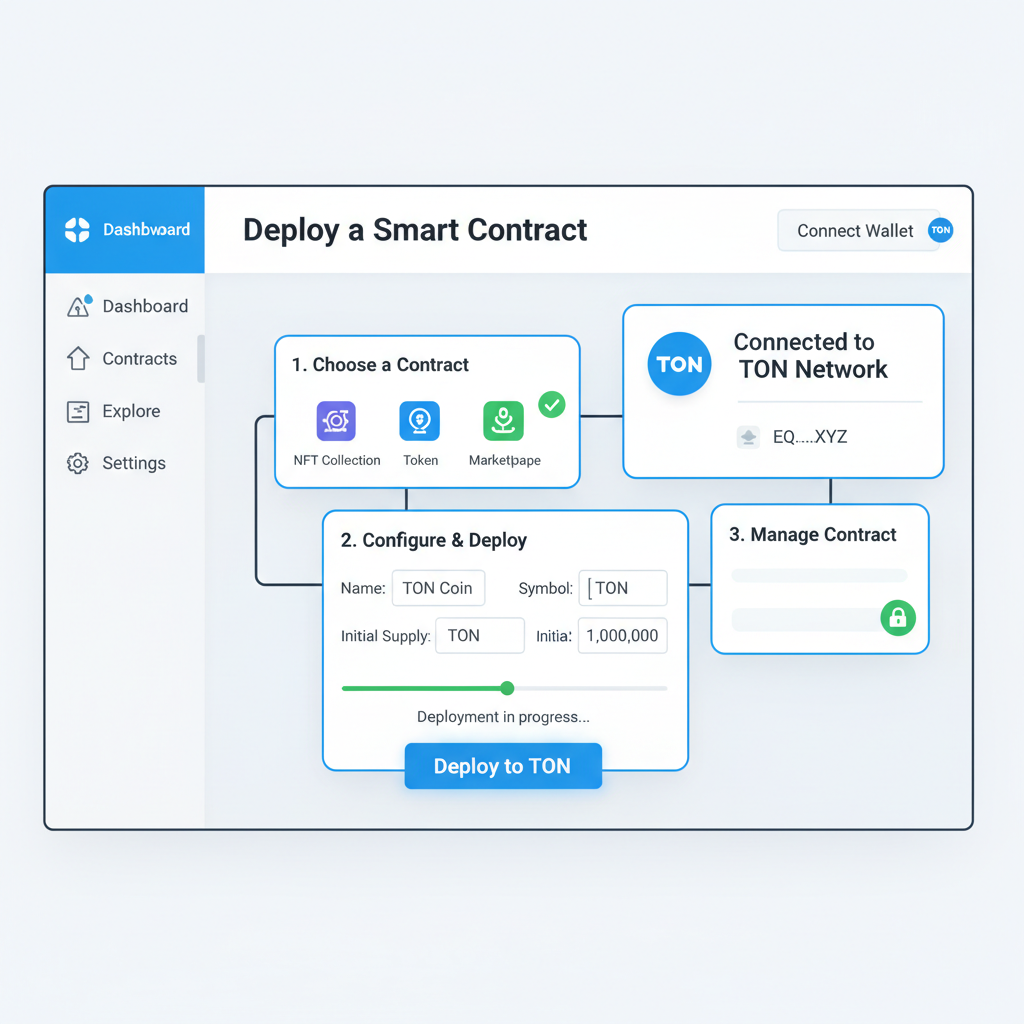 Thirdweb dashboard connected to TON blockchain with contract deployment
