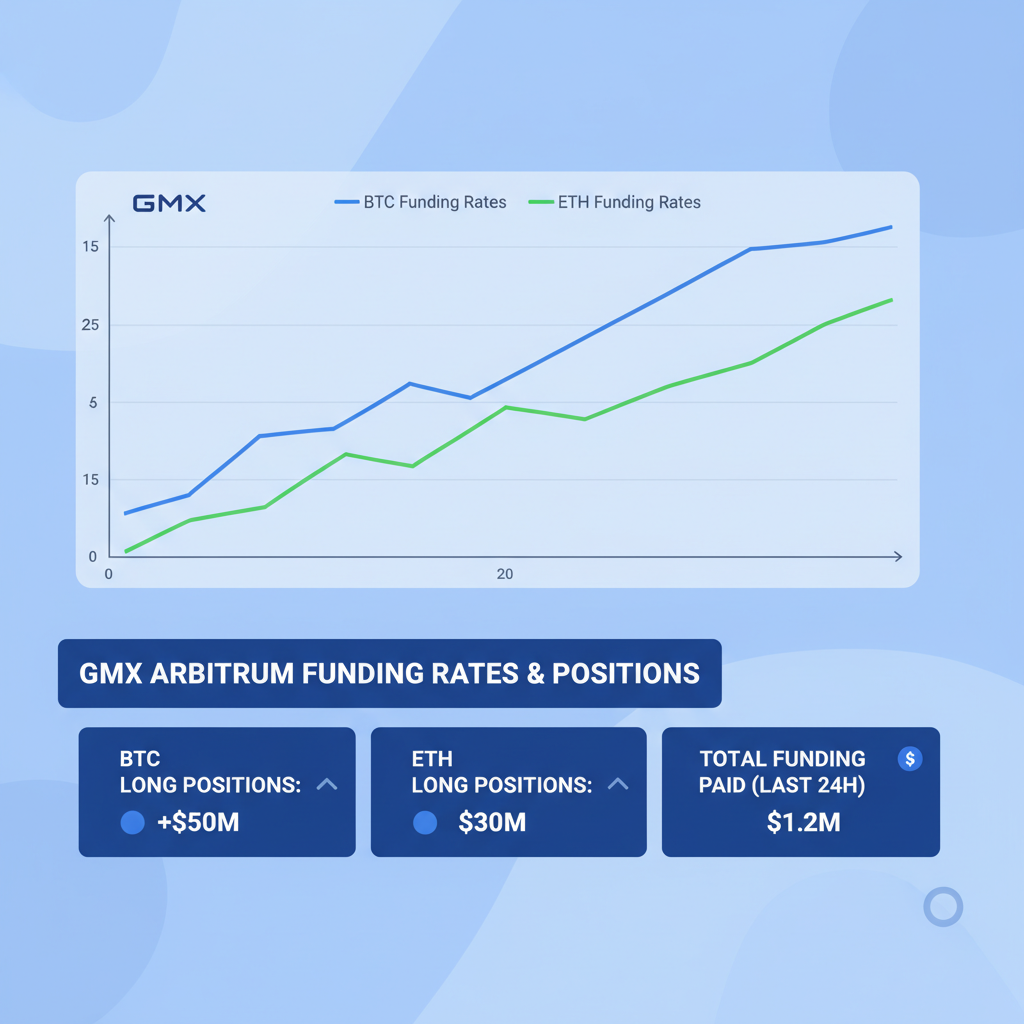 funding rate chart GMX Arbitrum positive rates BTC ETH positions dashboard metrics