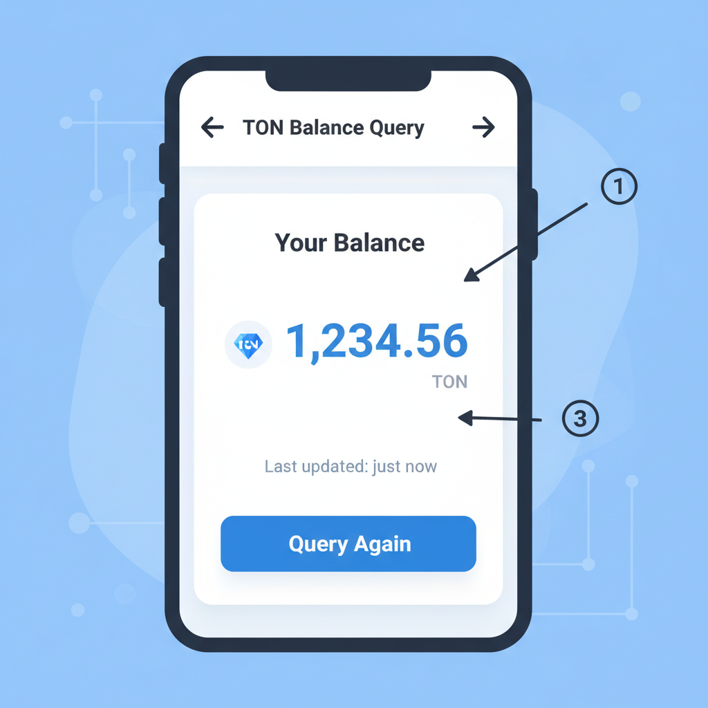 Telegram Mini App UI displaying TON balance query result