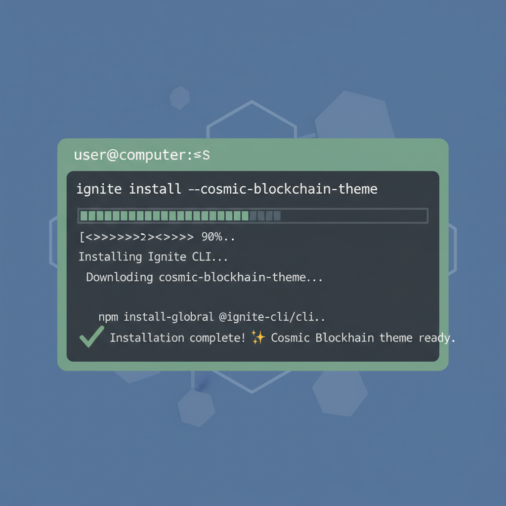 terminal installing ignite cli cosmic blockchain theme