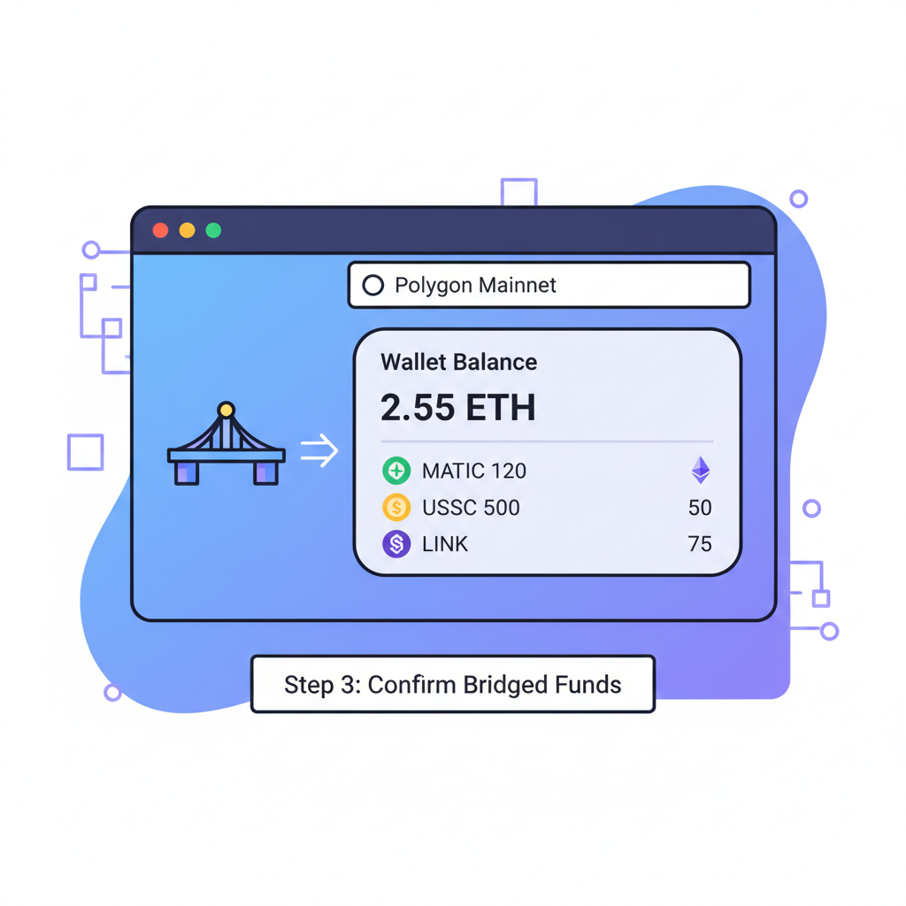 MetaMask switched to Polygon network, wallet balance updating with bridged ETH/tokens