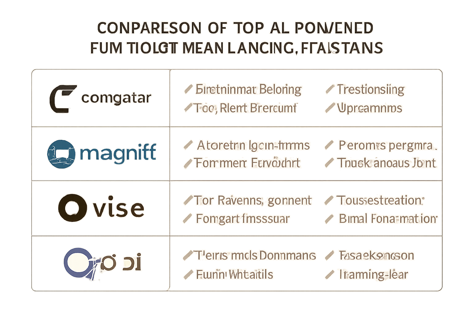 A comparison chart of top AI-powered portfolio rebalancing platforms with logos and feature highlights.