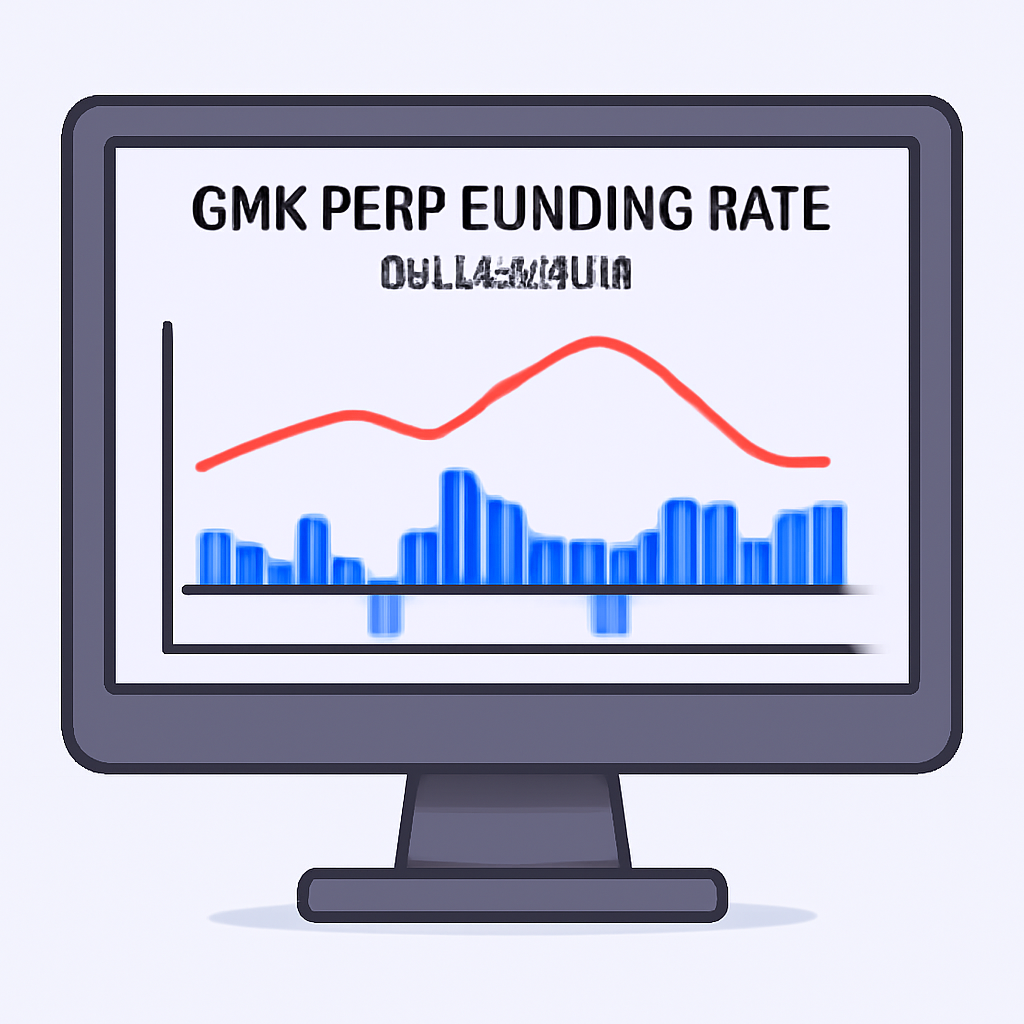 GMX perp funding rate chart with oracle price overlays, monitoring screen