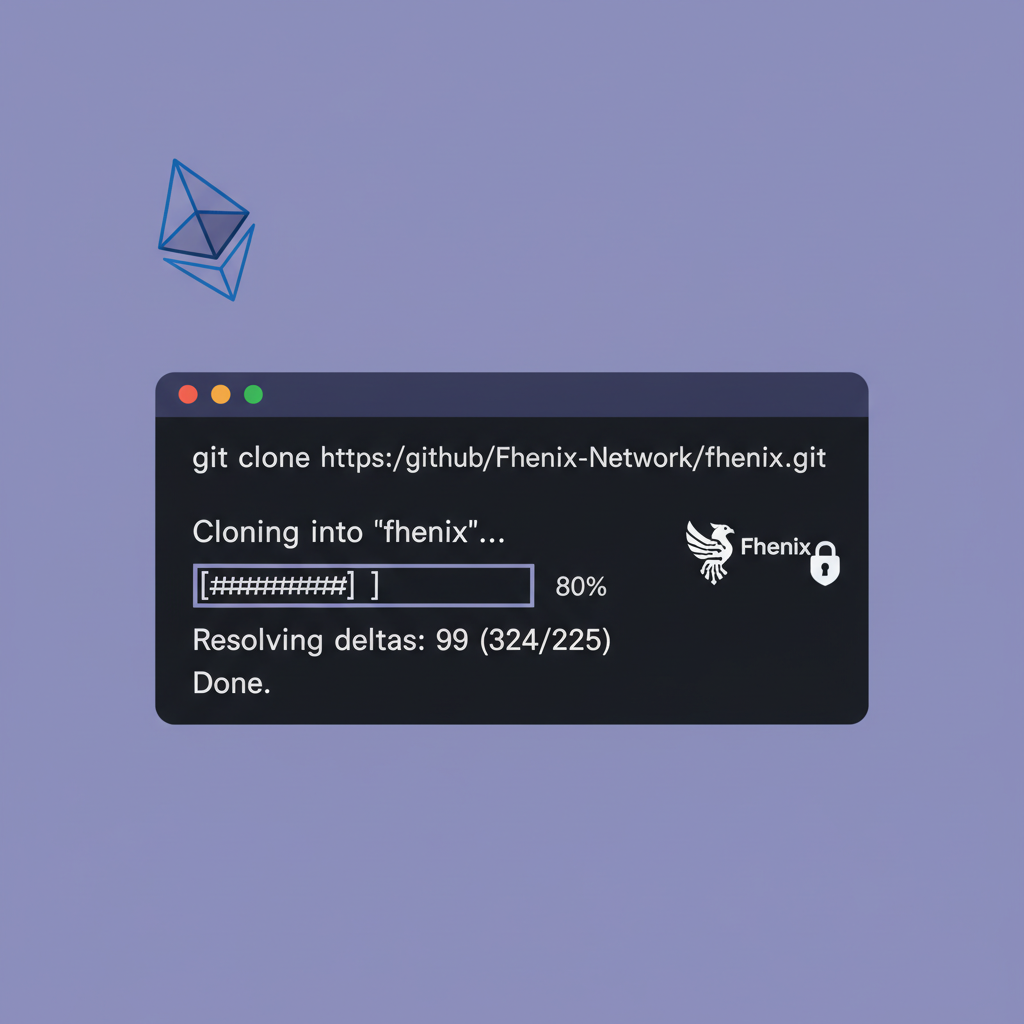 git clone command in terminal Fhenix GitHub repo Ethereum privacy