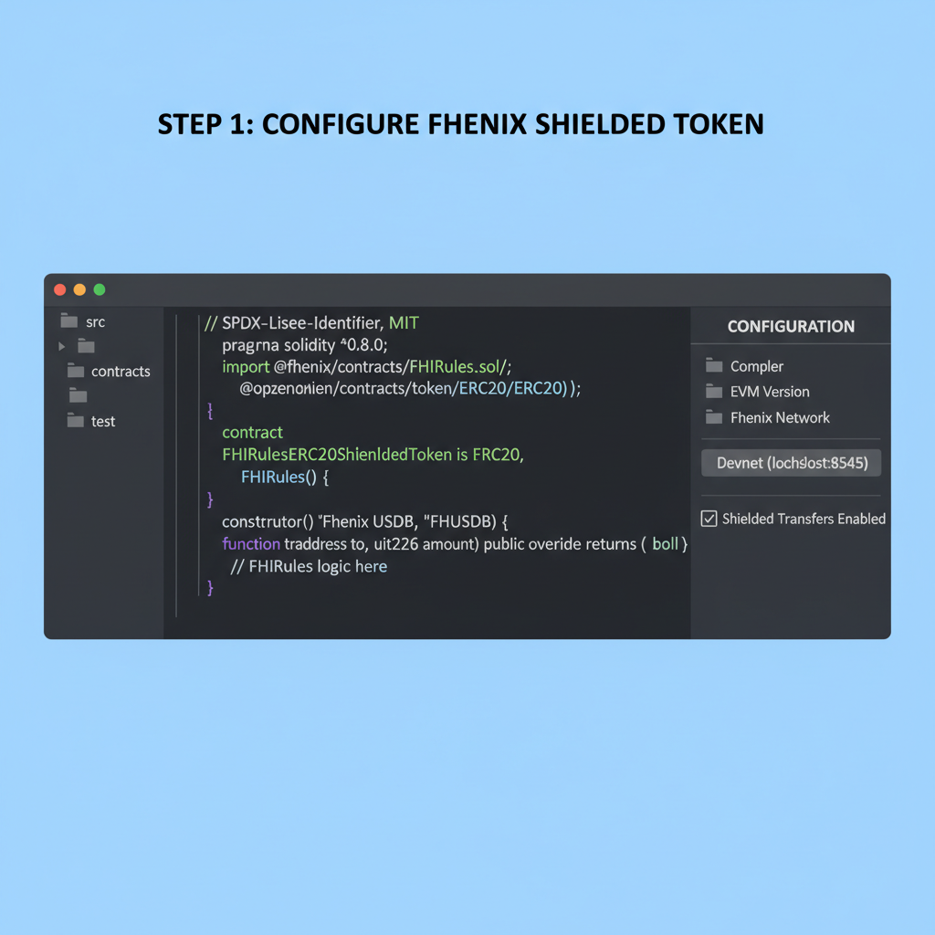 code editor Solidity contract config Fhenix fhERC20 shielded token