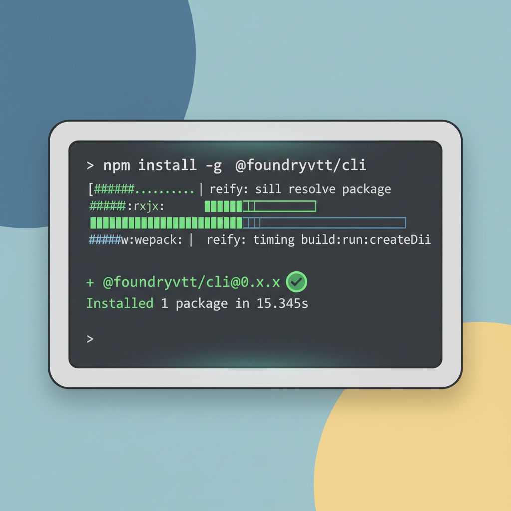 terminal screen installing Foundry with success message