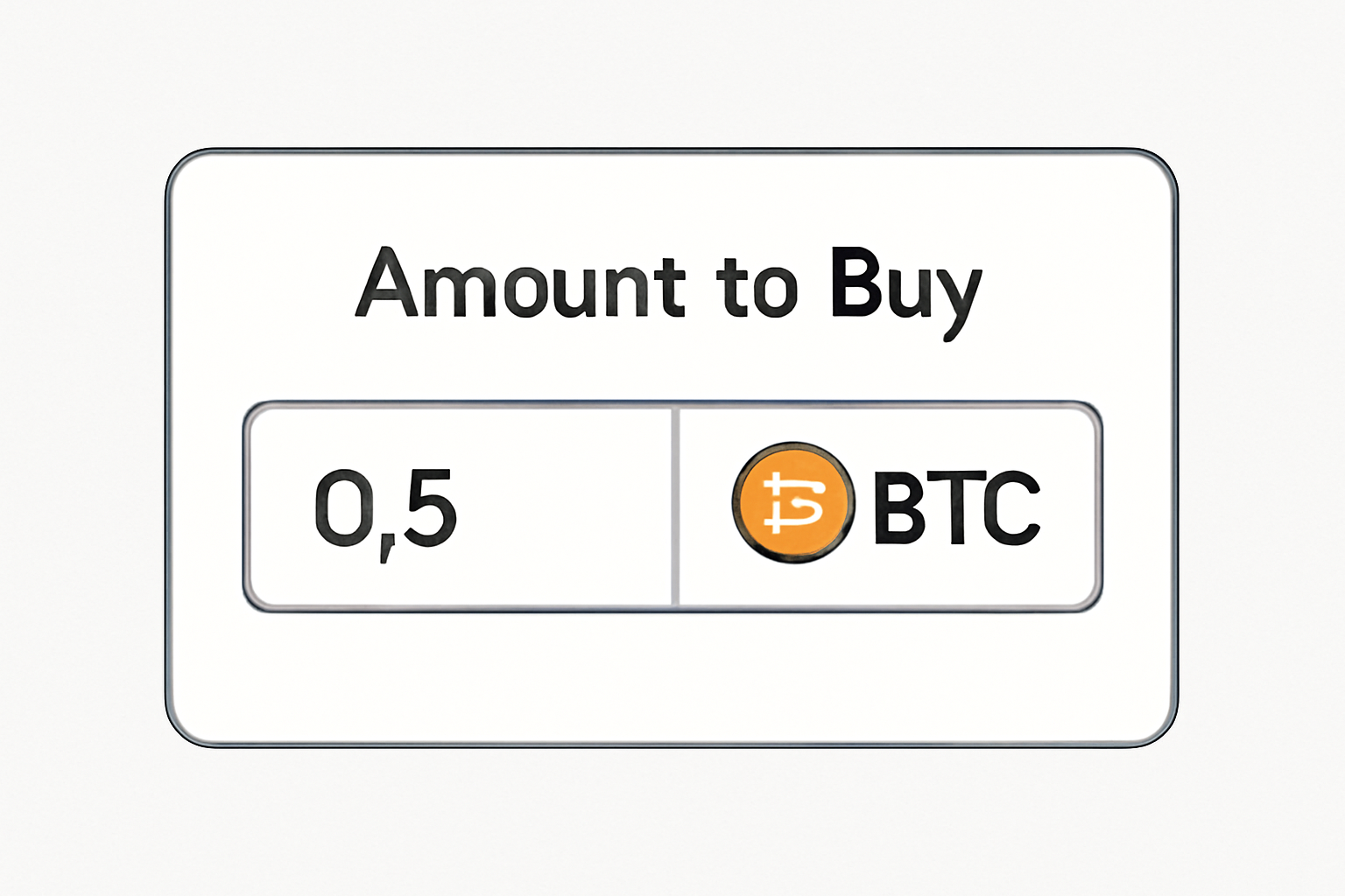 A web form field where a user is entering a specific amount of cryptocurrency to purchase.