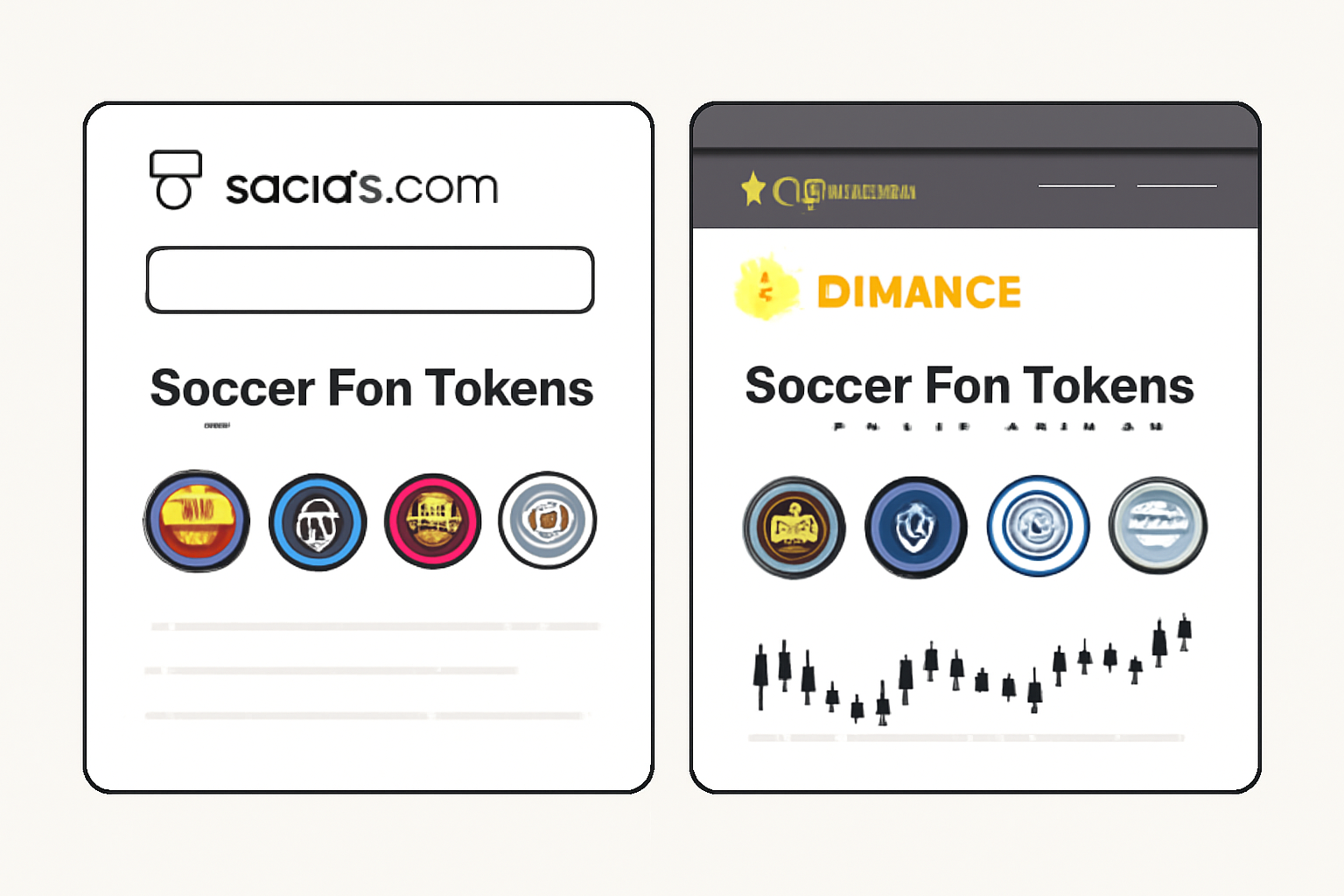 A split screen showing the Socios.com homepage on one side and the Binance exchange platform on the other, both featuring soccer fan tokens logos.