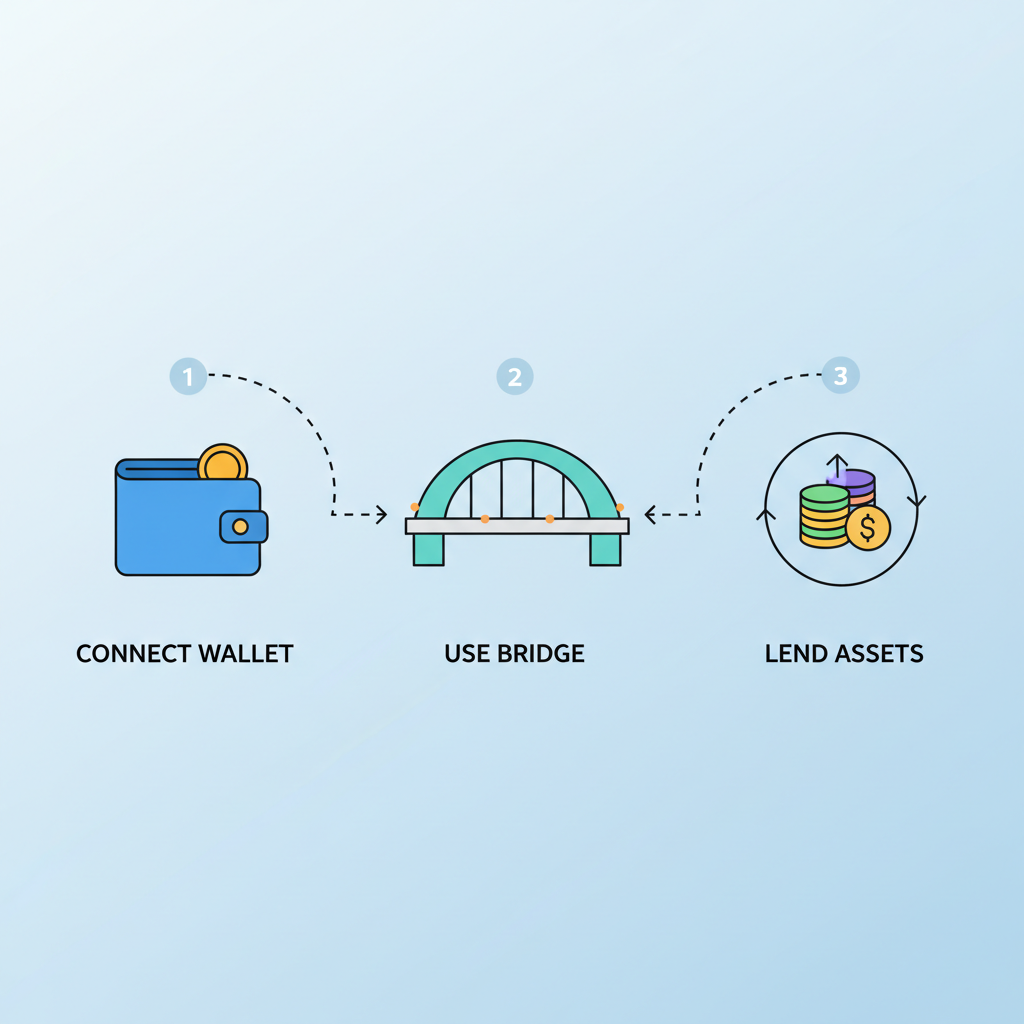 wallet connecting to defi lending dapp bridge icon