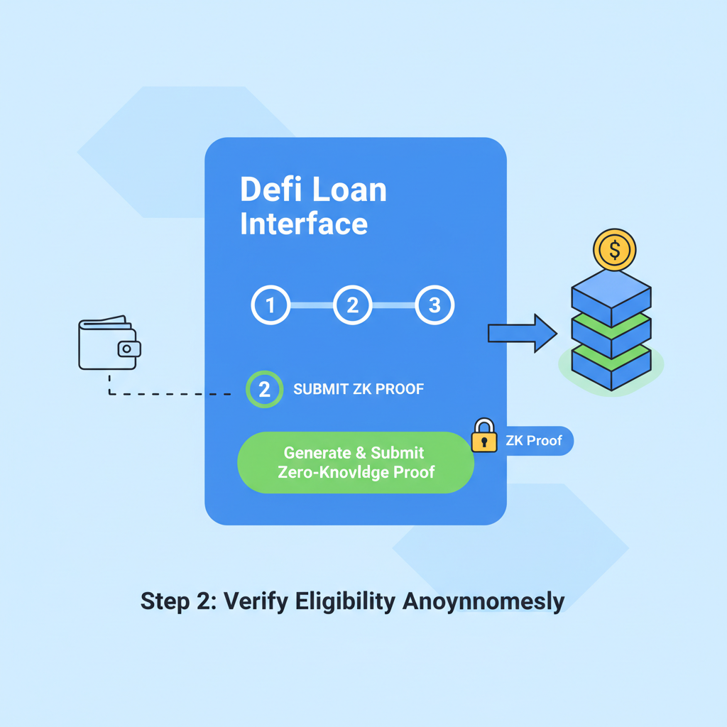 submitting zk proof to blockchain defi loan interface