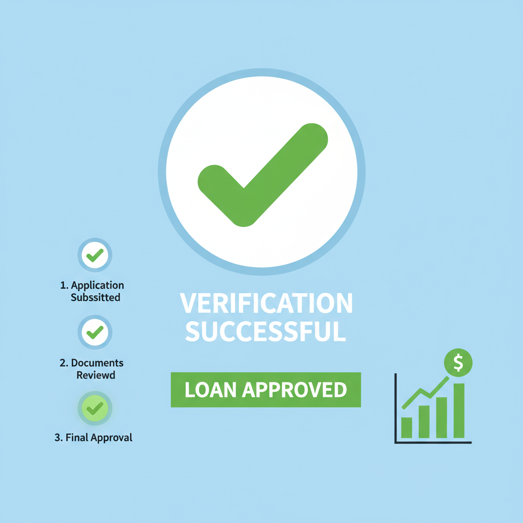 successful verification loan approved dashboard green check