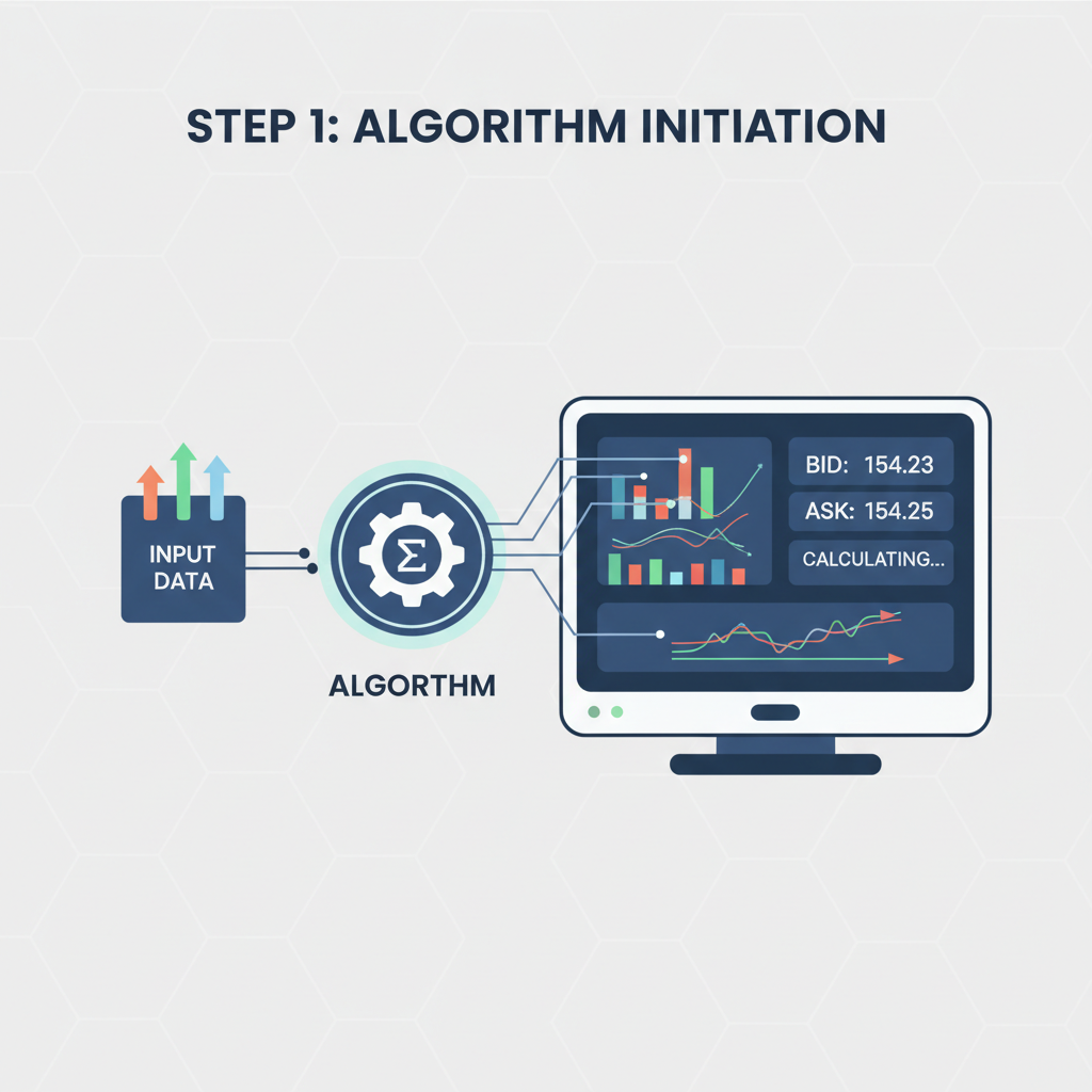 algorithm generating bid calculations on a high-tech trading terminal