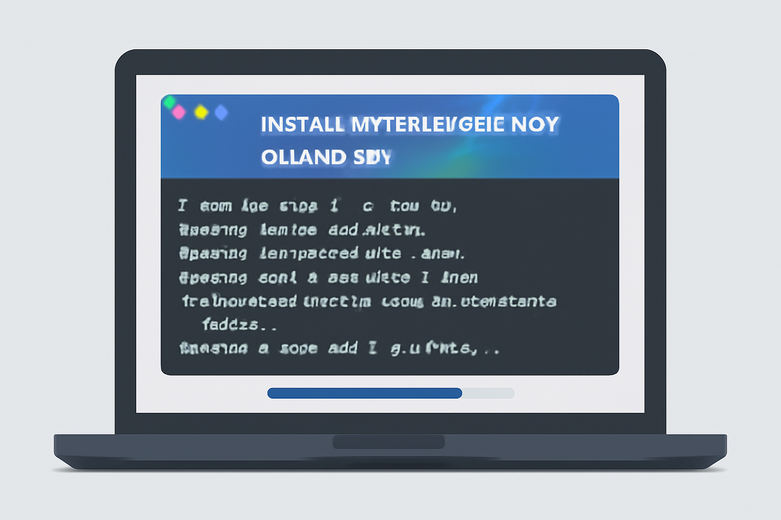 A modern laptop screen displaying the installation of Hyperledger Indy CLI and SDK, with code lines and a user-friendly interface.
