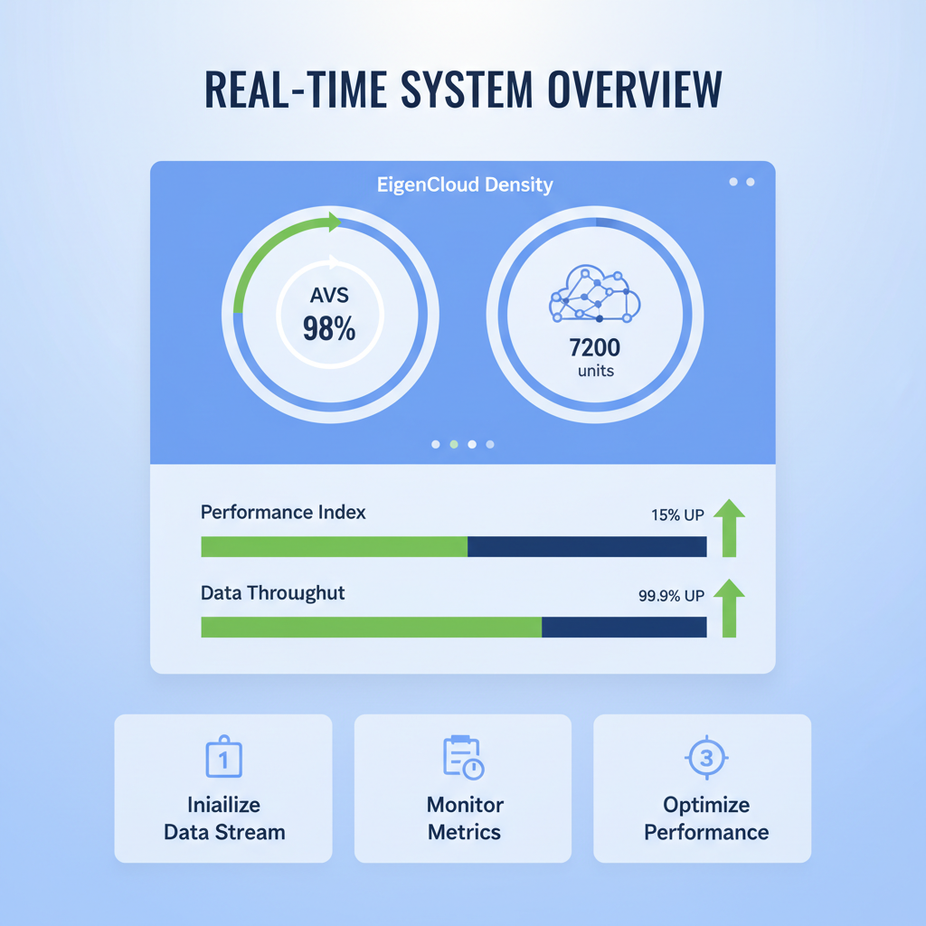 real-time dashboard showing AVS rotation charts, EigenCloud metrics, green upward trends